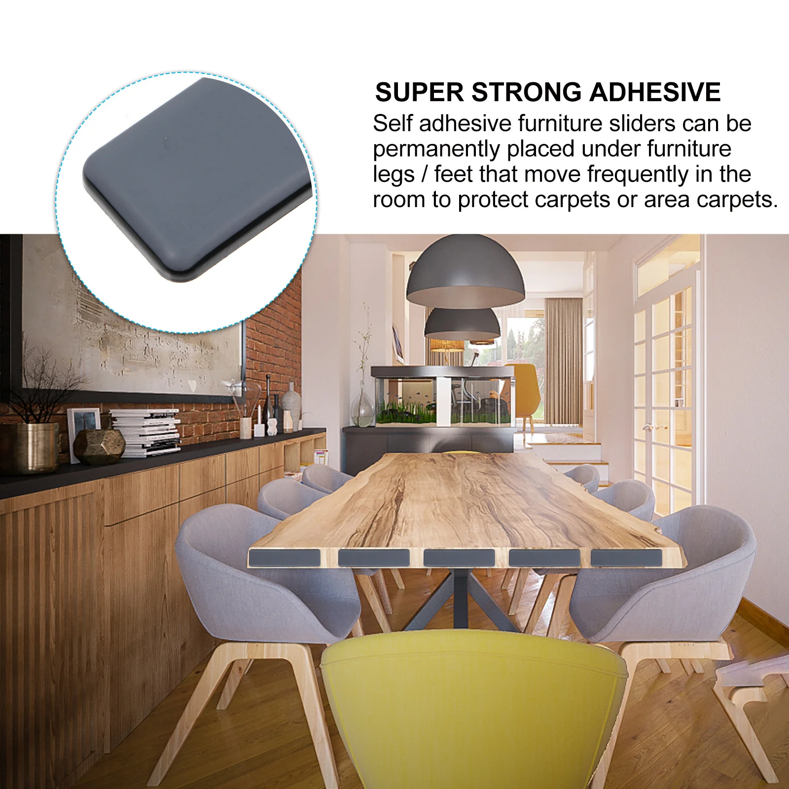 

8Pcs Furniture Slider Pads Self-Adhesive Moving Protectors for Carpet Floor Heavy Furniture Slider Pad