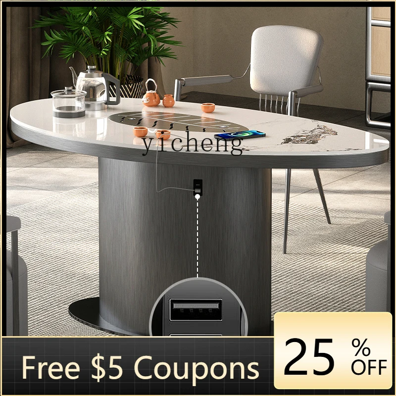 

AA light luxury premium balcony kung fu tea table and chair combination tea simple modern charging
