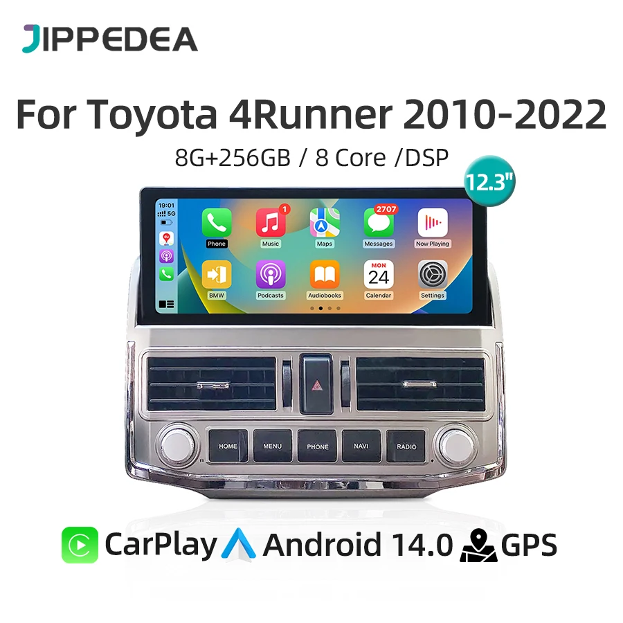 

Android 14.0 Car Multimedia Player CarPlay GPS Navigation 4G WiFi Bluetooth DSP Stereo Car Radio For Toyota 4Runner 2010-2022