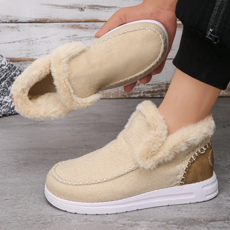 

Women Snow Boots Casual Platform Women Shoes Lightweight Comfortable Ankle Boots Women Plush Winter Thickened Fluff Shoes