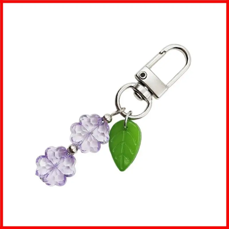 3XUA Fashion Acrylic Four Keychain Pendant Backpack Handbag Charm Pendant Hangings Decoration Sweet Pendant Gift