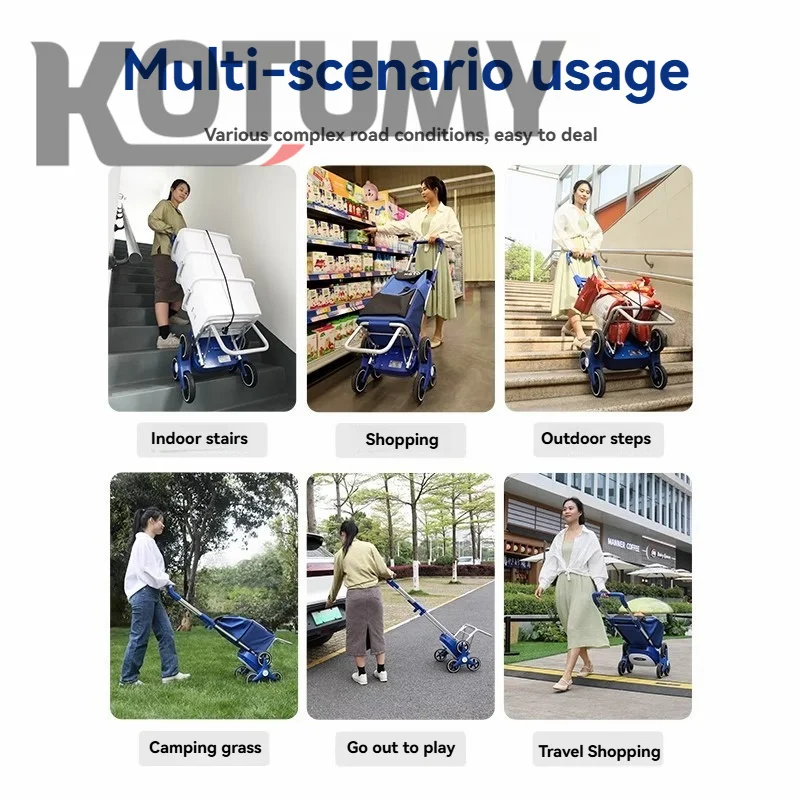 Elektrischer Treppensteiger, Haushalts-Einkaufswagen, faltbar, tragbar, kleiner Handziehwagen für ältere Menschen