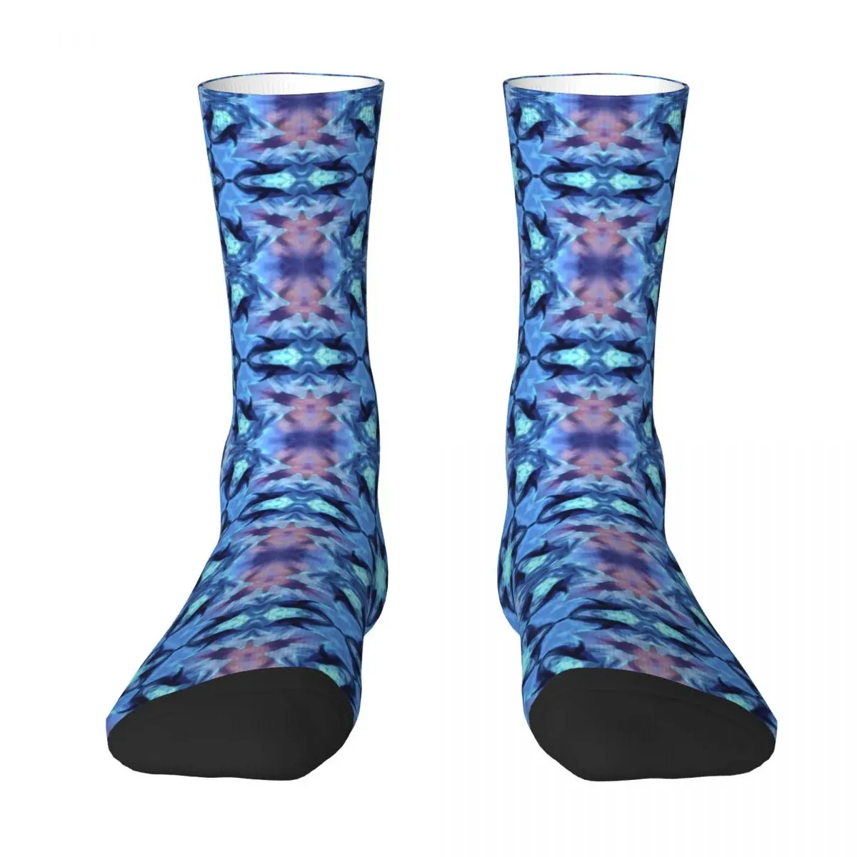 Vintage Bohemia Socks Abstract Ocean Print Elegant Stockings Winter Non-Slip Unisex Socks Comfortable Custom Outdoor Socks