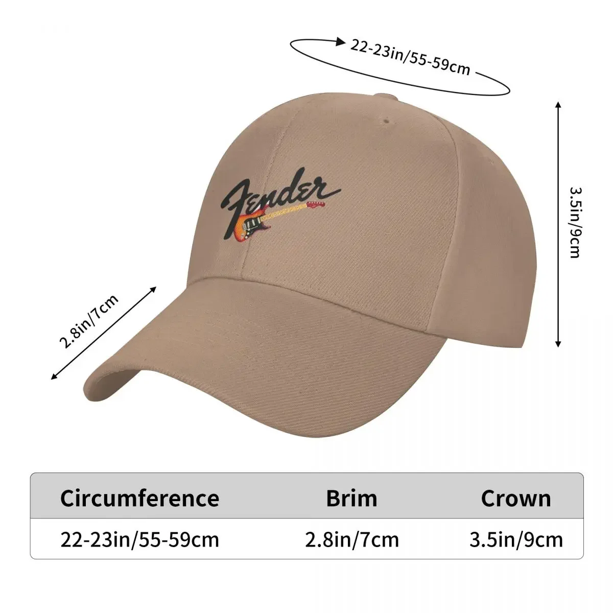 Fender Strat Classic Cap Fashion Casual Baseball Caps Adjustable Hat Hip Hop Summer Unisex Baseball Hats Customizable