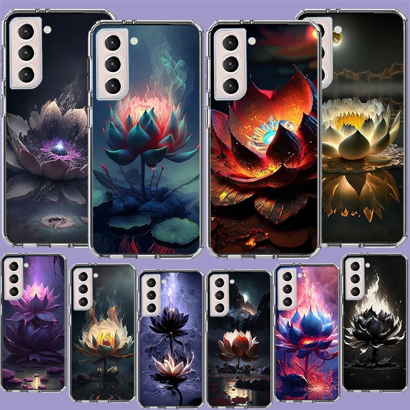 Buddhist Fire Lotus Phone Case For Samsung A04 A04S A15 A25 A35 A55 A05S Note 20 Ultra 10 Lite 9 8 M32 M30S M21 M31 M51 M52 M12