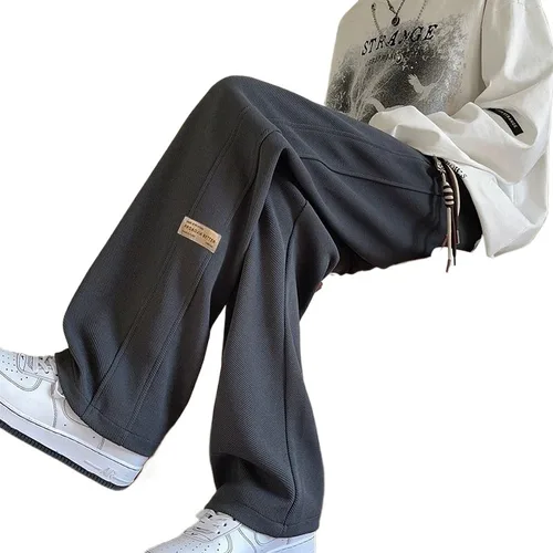 기모 루즈핏 바지 가을 여성용 직선형 기모 루즈핏 아메리칸 스타일 스트레이트핏 캐주얼 바지 팬츠 바지 