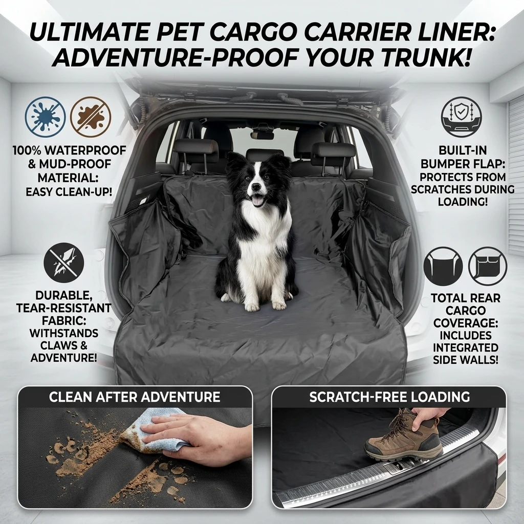 Alfombrilla Antideslizante para Mascotas en el Maletero del Coche, Protector Impermeable para el Asiento Trasero, Forro para Carga, Protector Antisuciedad, Accesorios Interiores para Vehículos