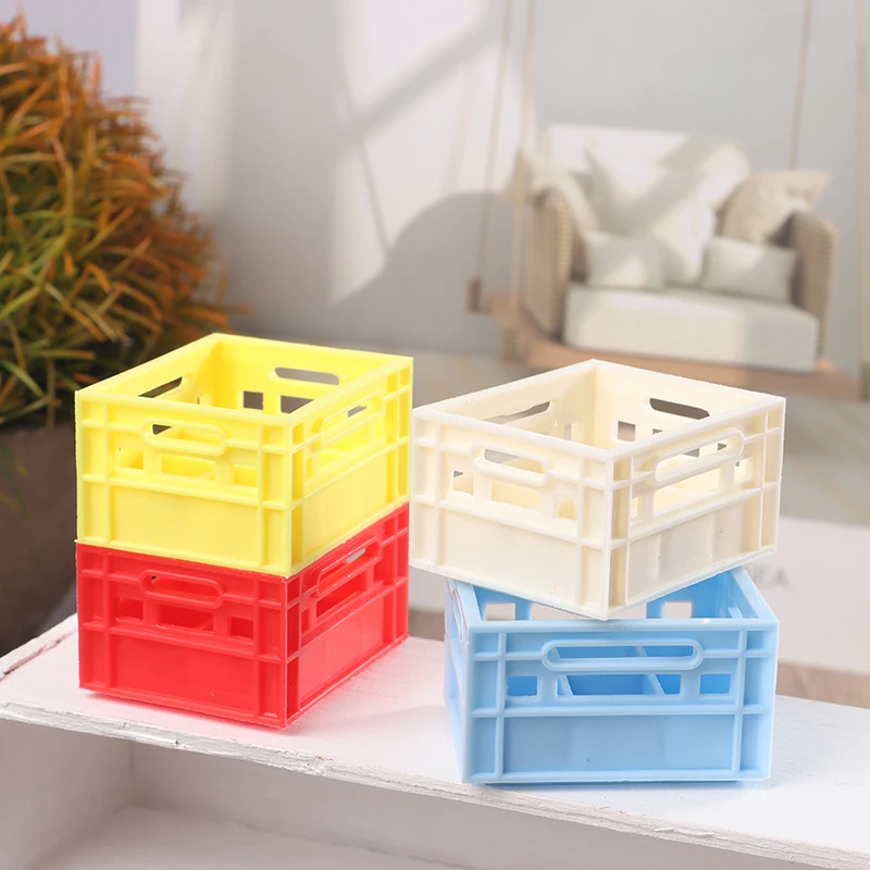 1:12 Dollhouse Mini Storage Basket Drink Cofee Basket Model Kitchen Furnitutre Accessories For Doll House Decor Kids Toys