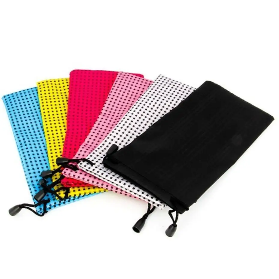 1 Pcs Popular Lattice Glasses Bag Waterproof Plastic Sunglasses Pouch Soft Eyeglasses Bag Supplies Random Color