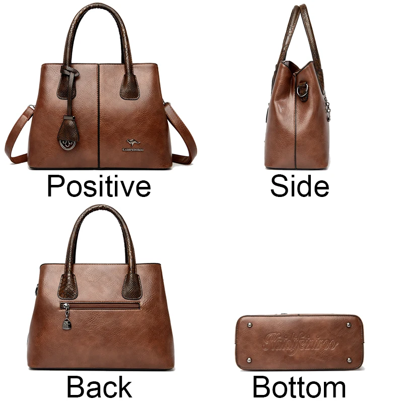 3 layers Large capacity Womens Bag Casual Tote Bag Leather Shoulder Bags Luxury Handbags Women Bags Designer Women Crossbody bag