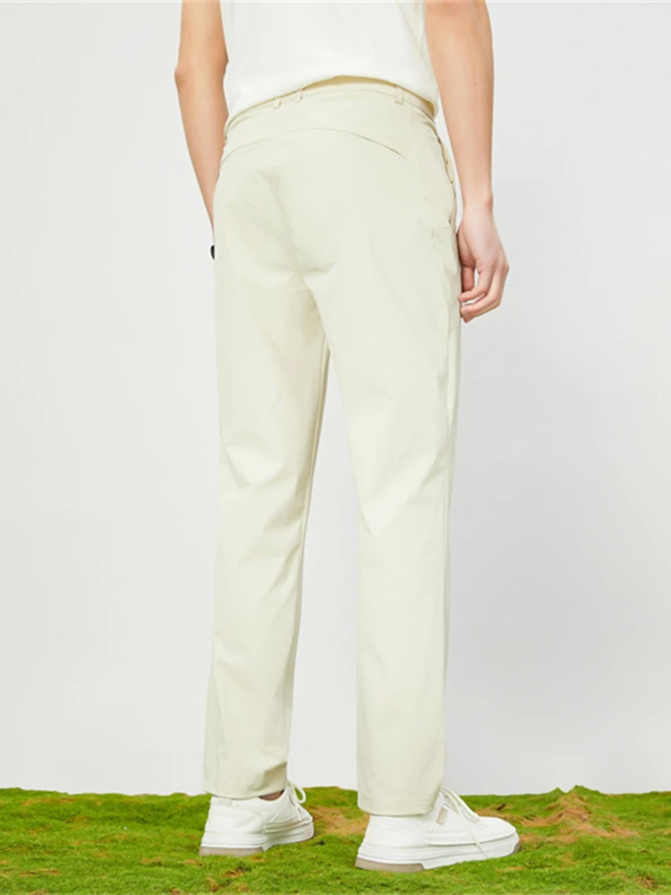 Summer Men's Quick Dry Casual Pants Lightweight Nylon Spandex Stretch Golf Pants Cool Ice Silk Trousers with 4 Zip Pockets