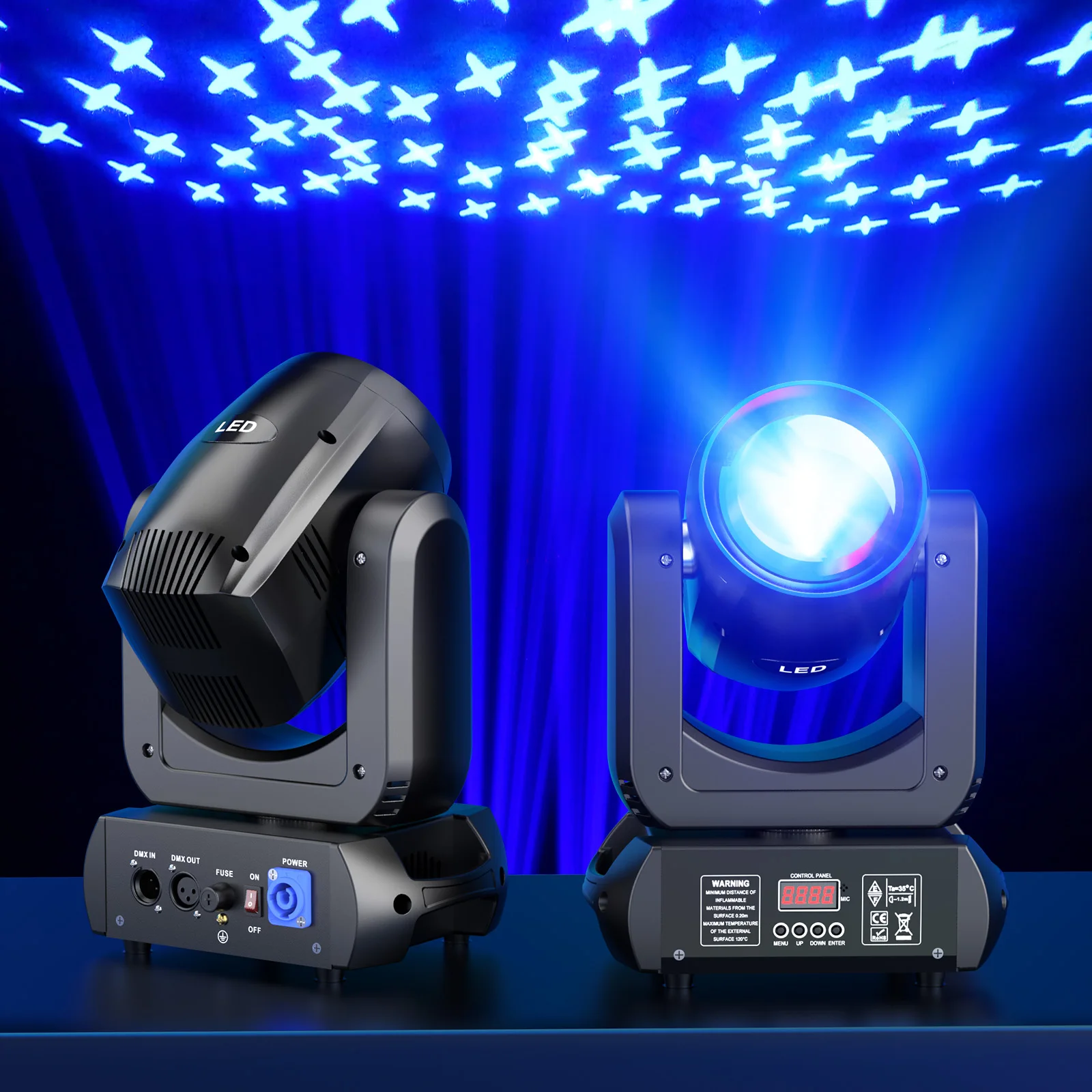 Imagem -02 - Buysumshine-super Bright Moving Head Beam Moving Head Light Efeito Prisma Gobo Luz Stage Dmx 512 Disco dj Bar 150w