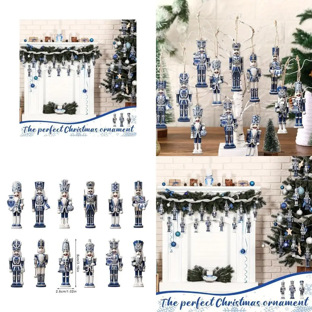 

G6KF 24pcs/36pcs Nutcrackers Ornament for Christmas Tree Living Room Decoration