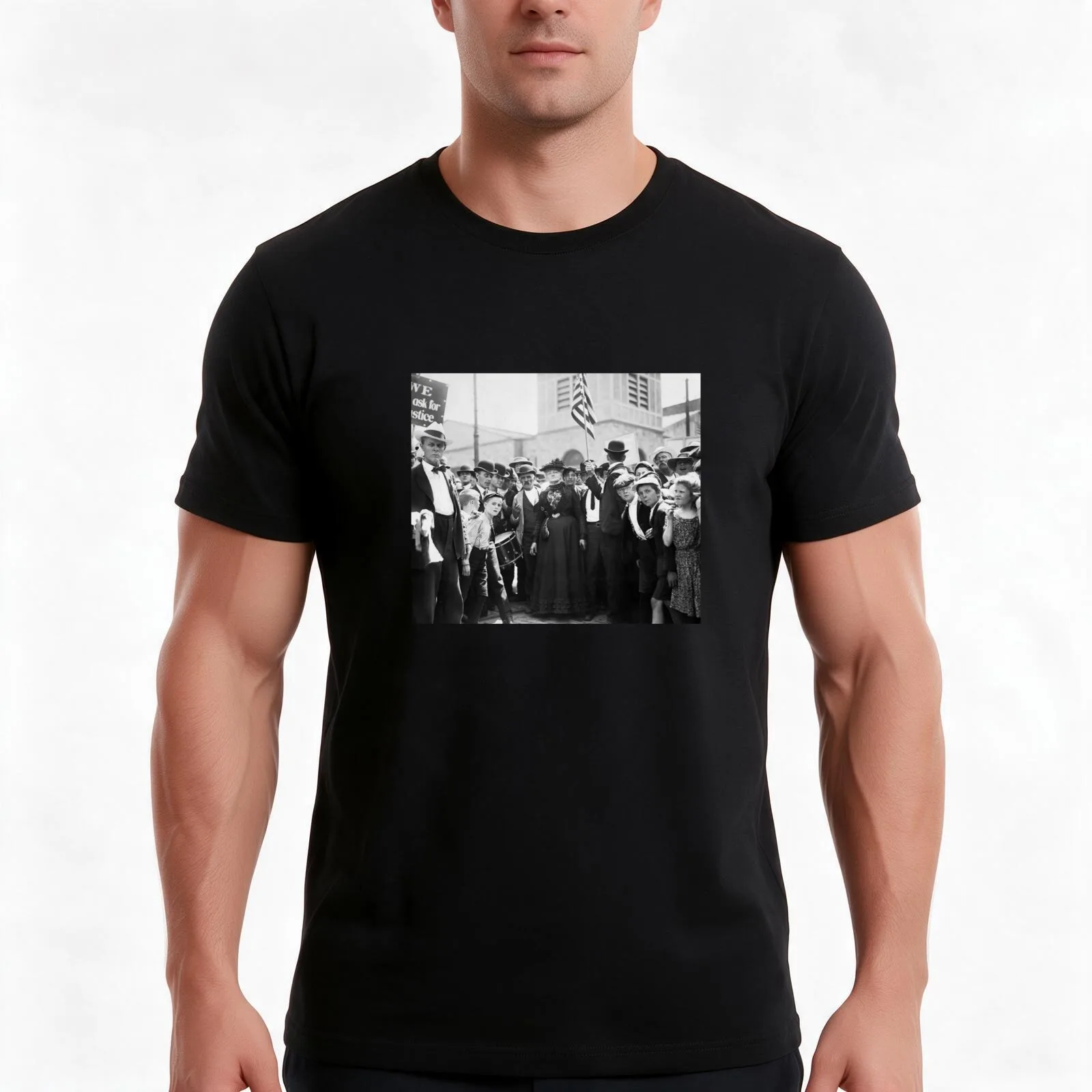 Mother Jones With Striking Workers - 1903 T-Shirt Summer Casual Cotton Tee Oversized Streetwear Tops Vintage Graphic Print
