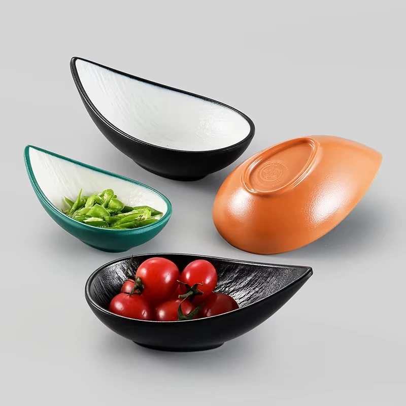 

Small Snack Plates Imitation Porcelain Hotel Cold Dish Plates Hot Pot Dipping Bowls Seasoning Sauce Plates for Commercial Use