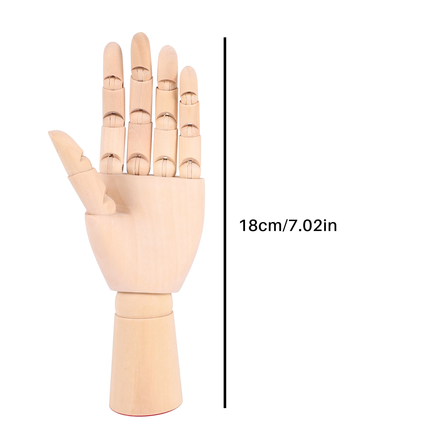 ABWR-7Inch Wooden Sectioned Opposable Articulated Left/Right Hand Figure Manikin Hand Model For Drawing, Sketching, Painting (Le