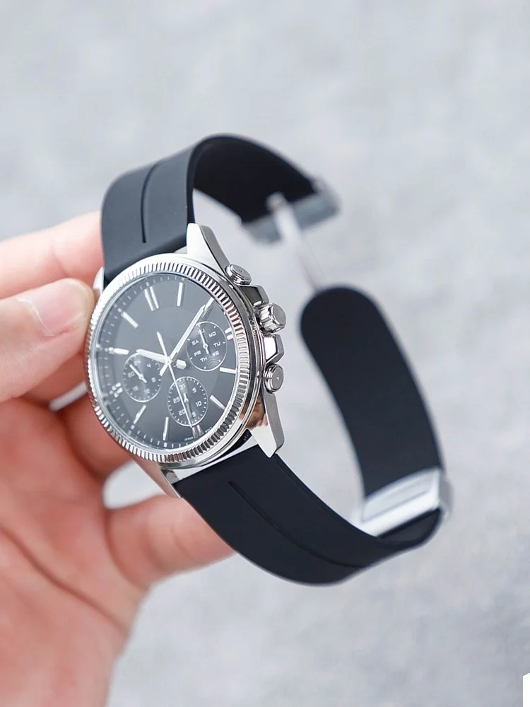 Watch Band Silicone Men's Magnetic Buckle Bracelet Accessories Women's for Huawei Tissot Longines Casio Mido Waterproof Strap