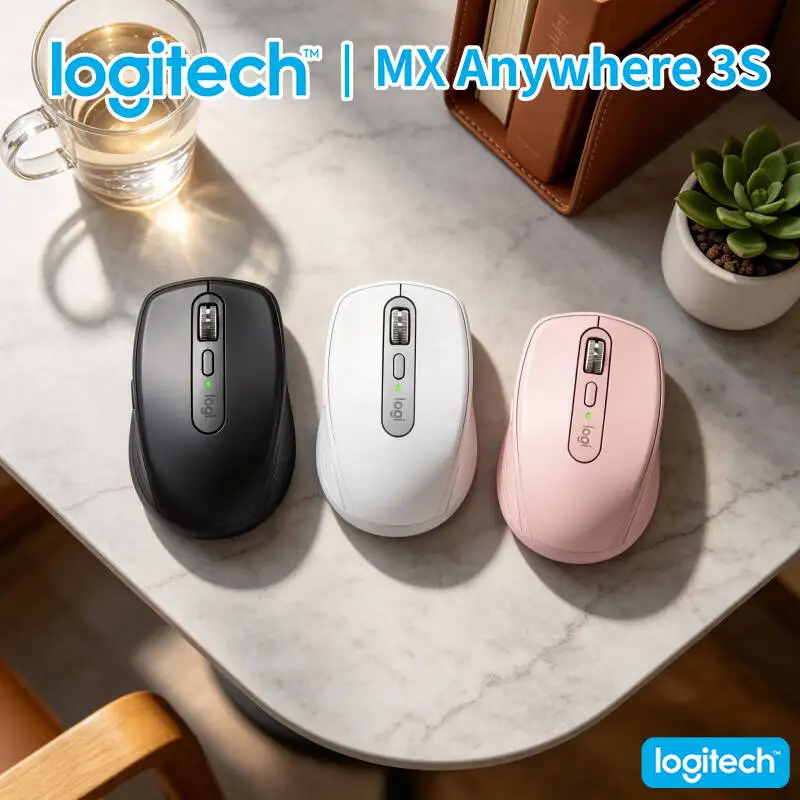High-Precision MX Anywhere 3S - 8K DPI, 3-Device Bluetooth, Silent Click, Ideal for Exhibition Booth & Back Office Use