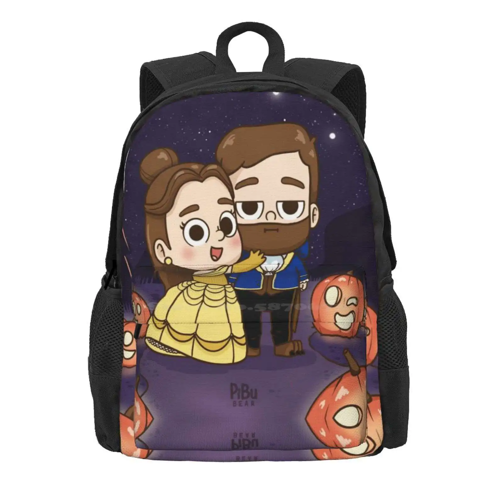 Pibu-Beauty And Beast Hot Sale Schoolbag Backpack Fashion Bags Giggle Couple Custome