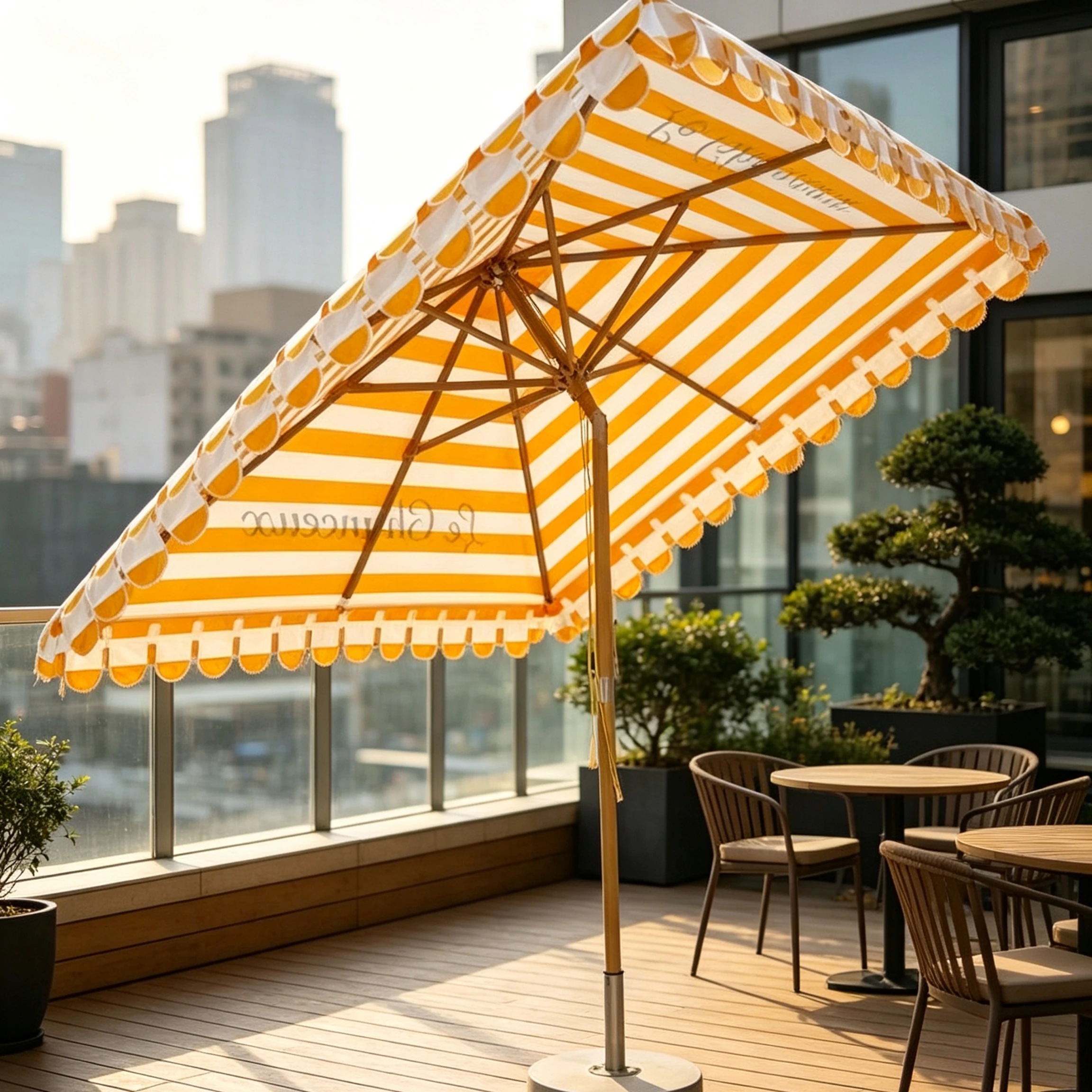 Factory Tiltable Big Size Outdoor Patio Umbrella Heavy Duty Waterproof With Edge For Garden Beach Hotel Cafe & Patio Use-Car