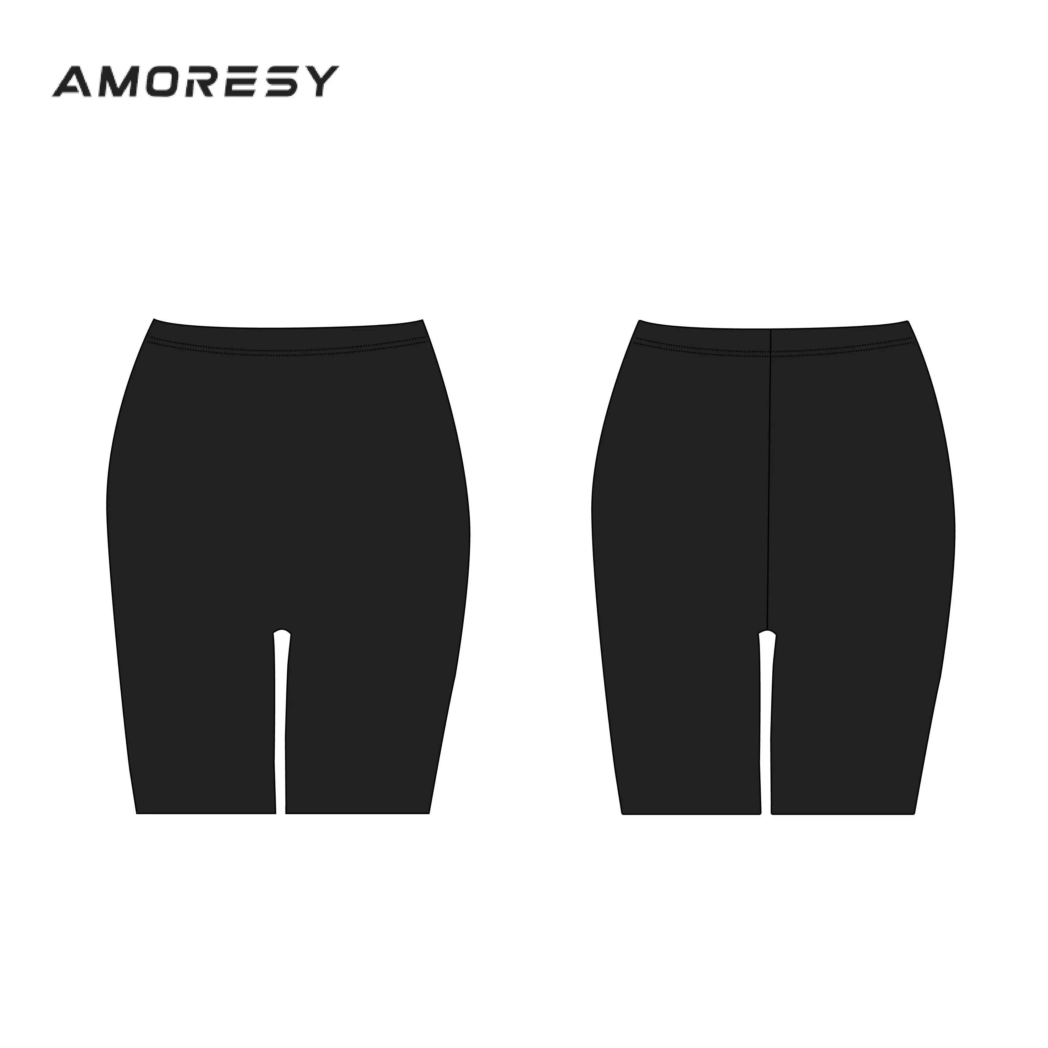 AMORESY New color sexy glossy high waisted pants smooth tight fitness five pants oil glossy swimming trunks