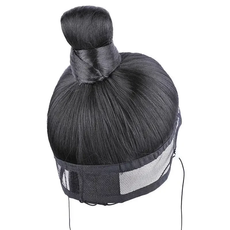 Perruques de cosplay longues droites Hanfu pour hommes, bande de sauna noire, anime chinois des prHub, acessórios