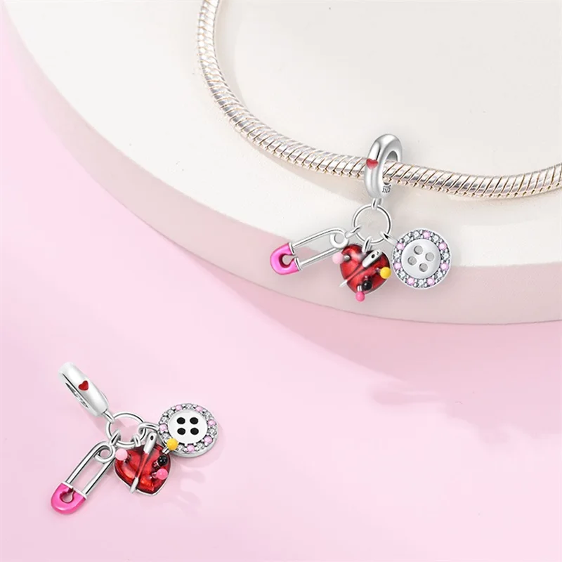 925 Sterling Silver Tailor Sewing Machine Telephone Alarm Clock Charms Pendants Fit 925 Original Bracelets DIY Jewelry