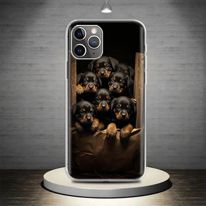 Rottweiler Dog Rottie Phone Case Cover For iPhone 14 13 Pro 11 15 Art 12 XR X XS Max 7 8 6S Plus SE Soft Pattern Coque Funda