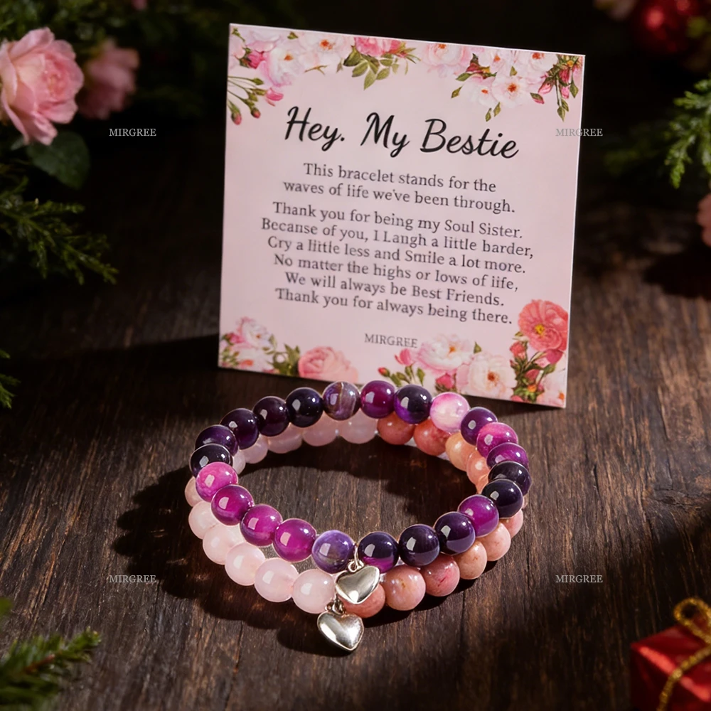 2pcs Best Friend Jewelry Set - Gift with Greeting Card, Suitable for Birthdays and New Year, Representing Friendship
