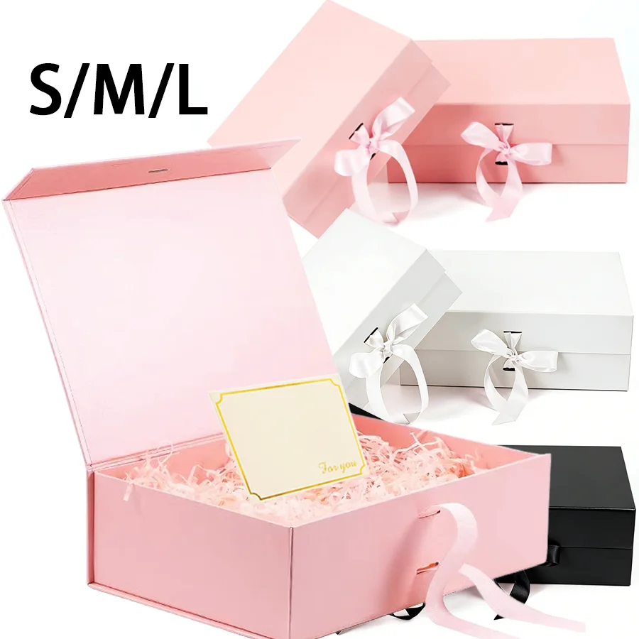 Caja de Regalo Magnética Plegable de 3 Colores y Kit de 10g de Hierba Lafite y Tarjeta de Felicitación, Empaque de Lujo para Bodas, Festivales, Cumpleaños XJM