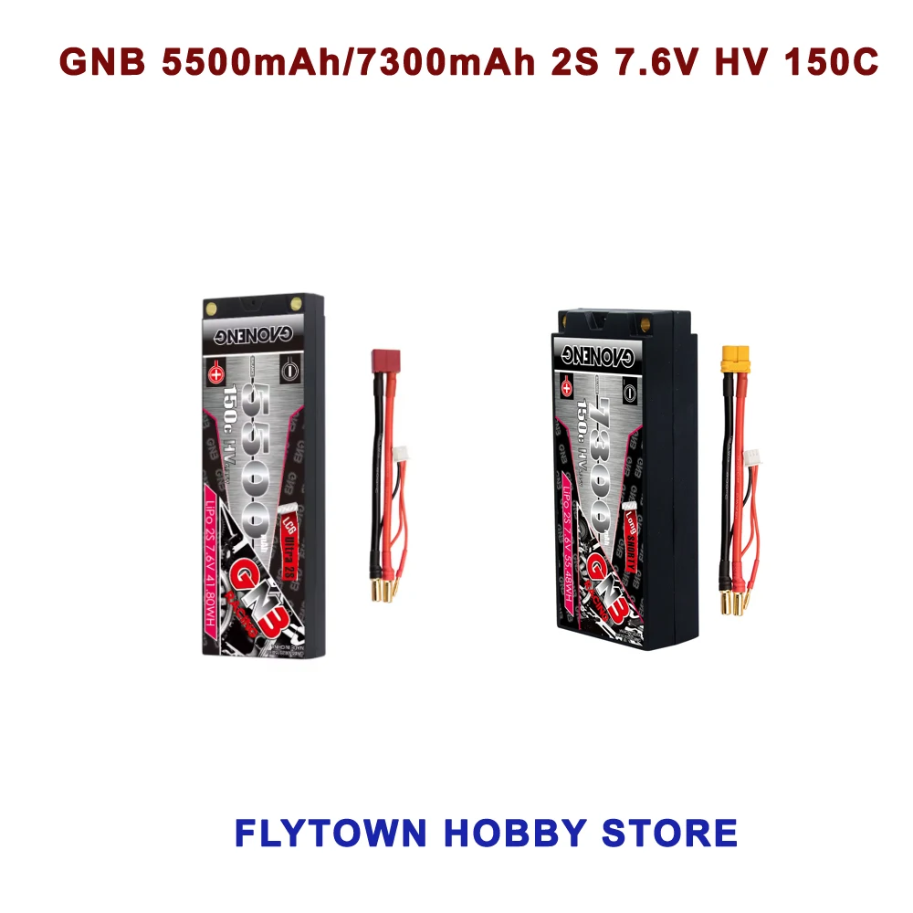 

GAONENG GNB 5500mAh/7300mAh 2S 7.6V HV 150C LCG 5mm Bullet Hardcase LiHV Lipo Battery For D5MR D5SMR KYOSHO XRAY XB8E