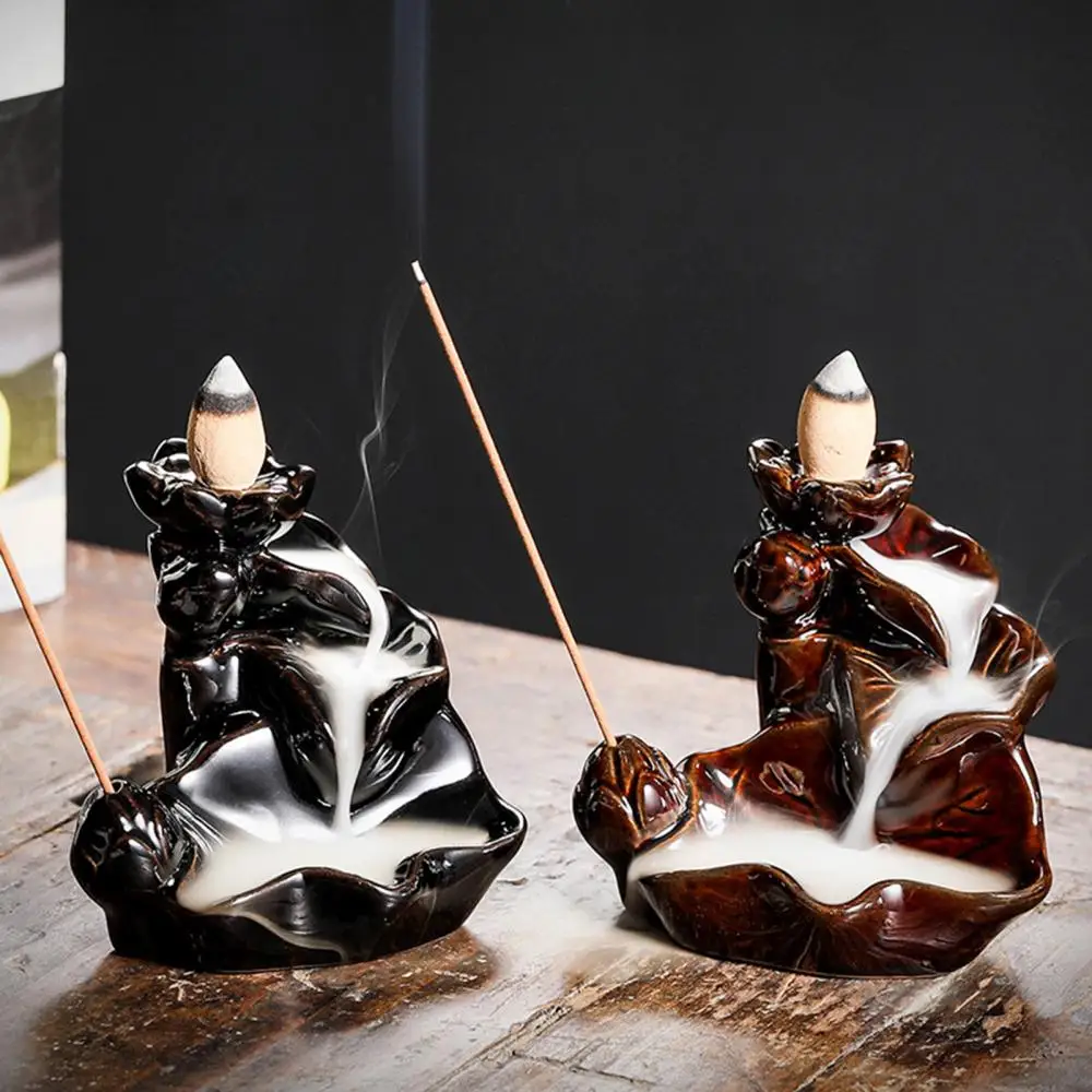 Mini Chinese Style Incense Holder Mountain Stream Ceramic Incense Burner Censer Waterfall Fragrance Home Decoration