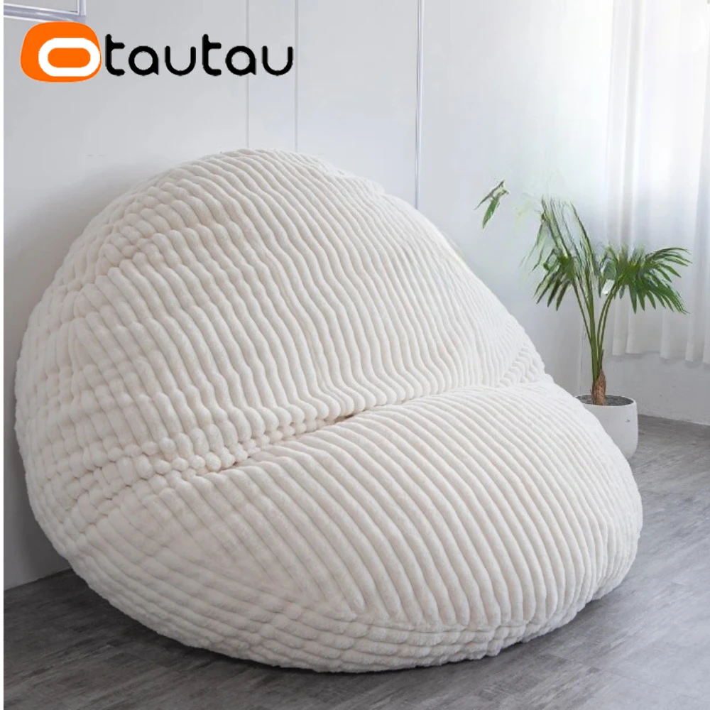 OTAUTAU 4/5ft Giant Faux Bunny Fur Bean Bag Pouf Cover Sofa Bed DD215【No Filler!You Need To Fill It By Yourself !】 view 5