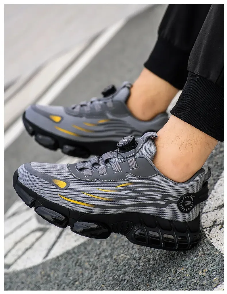 أحذية أمان واقية من الصلب غير قابلة للتدمير، أحذية عمل مقاومة للانزلاق ومقاومة للتآكل للرجال، أحذية رياضية مريحة وقوية