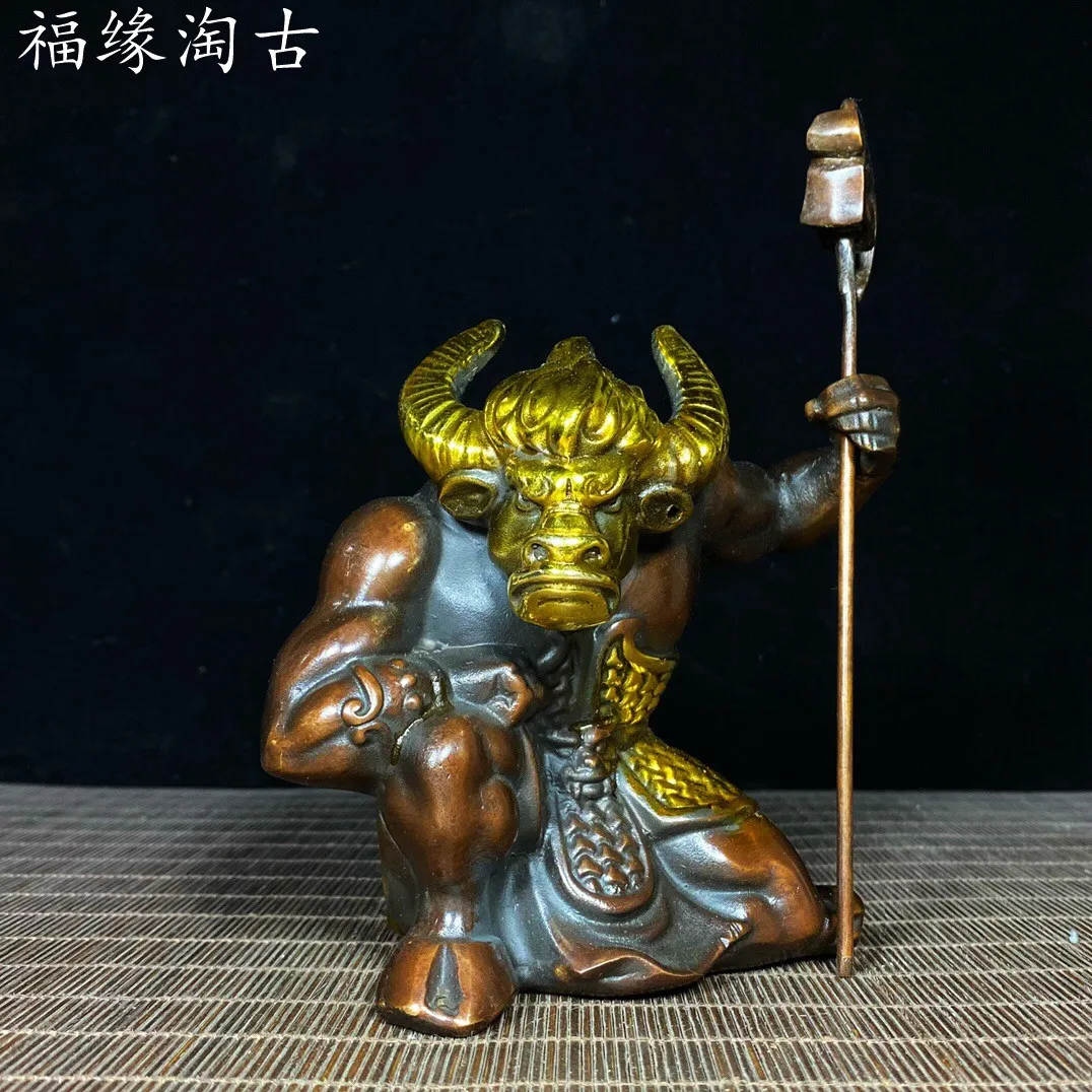 

All-copper brass gilded Niu Mowang home porch door gods decorated bronze Buddha creative home gifts.