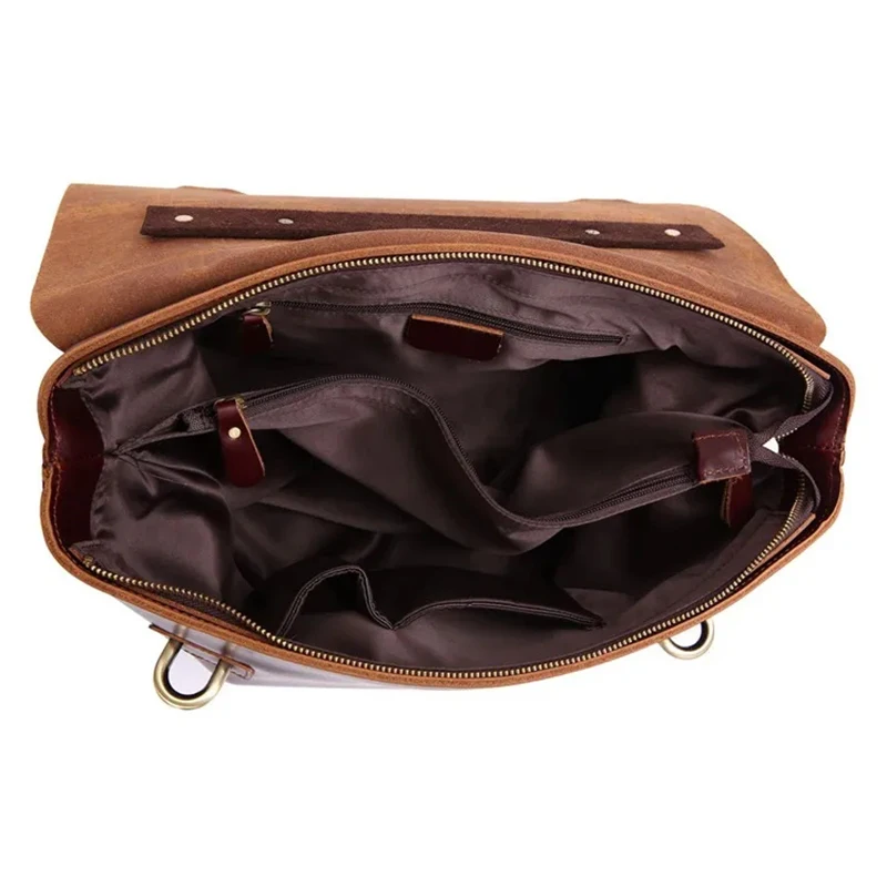 Smooth Full-Grain Cowhide Professional Work Bag Men’s Leather Briefcase for Business Luxurious Office Tote Laptop Messenger Bag