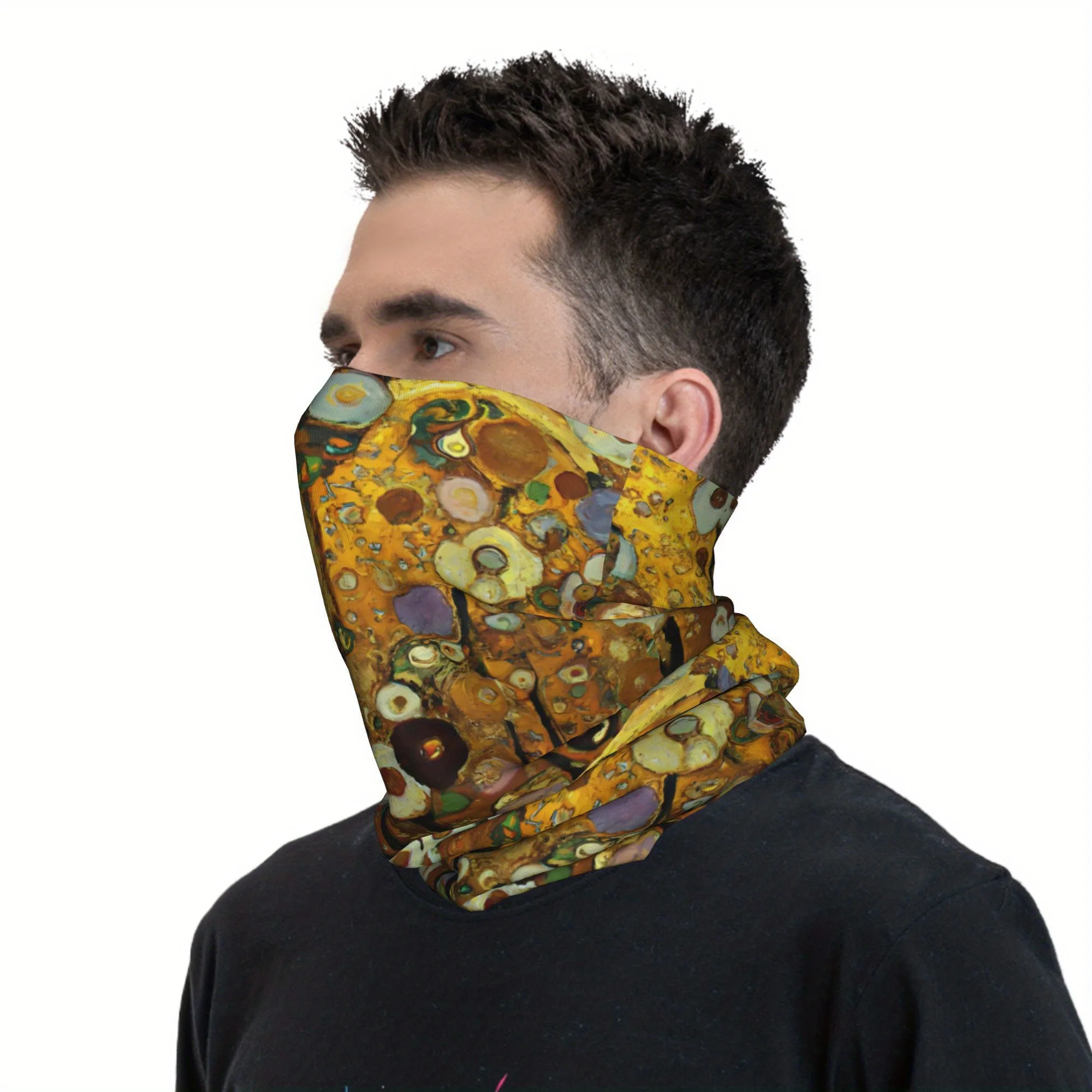 Gustav Klimt Oil Artwork Headband Neck Cycling Tube Scarf Bandana Gaiter Suitable for All Seasons Unisex