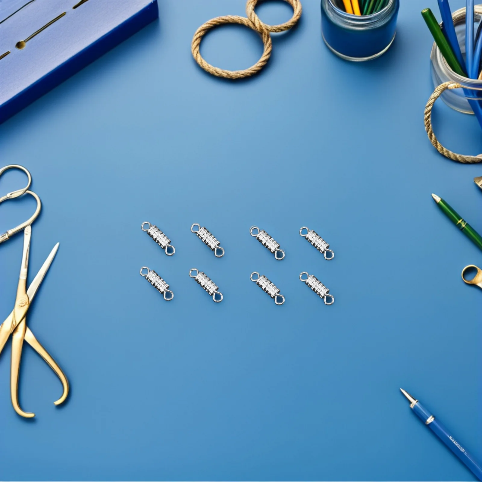 

60pcs Copper Screw Clasps Durable Metal Barrel Type Bracelet Connectors For Jewelry Making Repair Supplies Silver Color