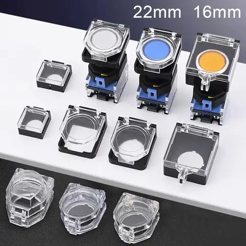 22mm basmalı düğme anahtarı şeffaf tozluk 16mm koruma koruyucu kapak kaplama toz geçirmez koruma
