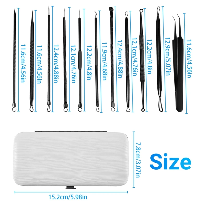 Kit d'outils pour enlever les points noirs, 11 pièces, outil d'extraction de boutons, Kit d'acné pour points noirs