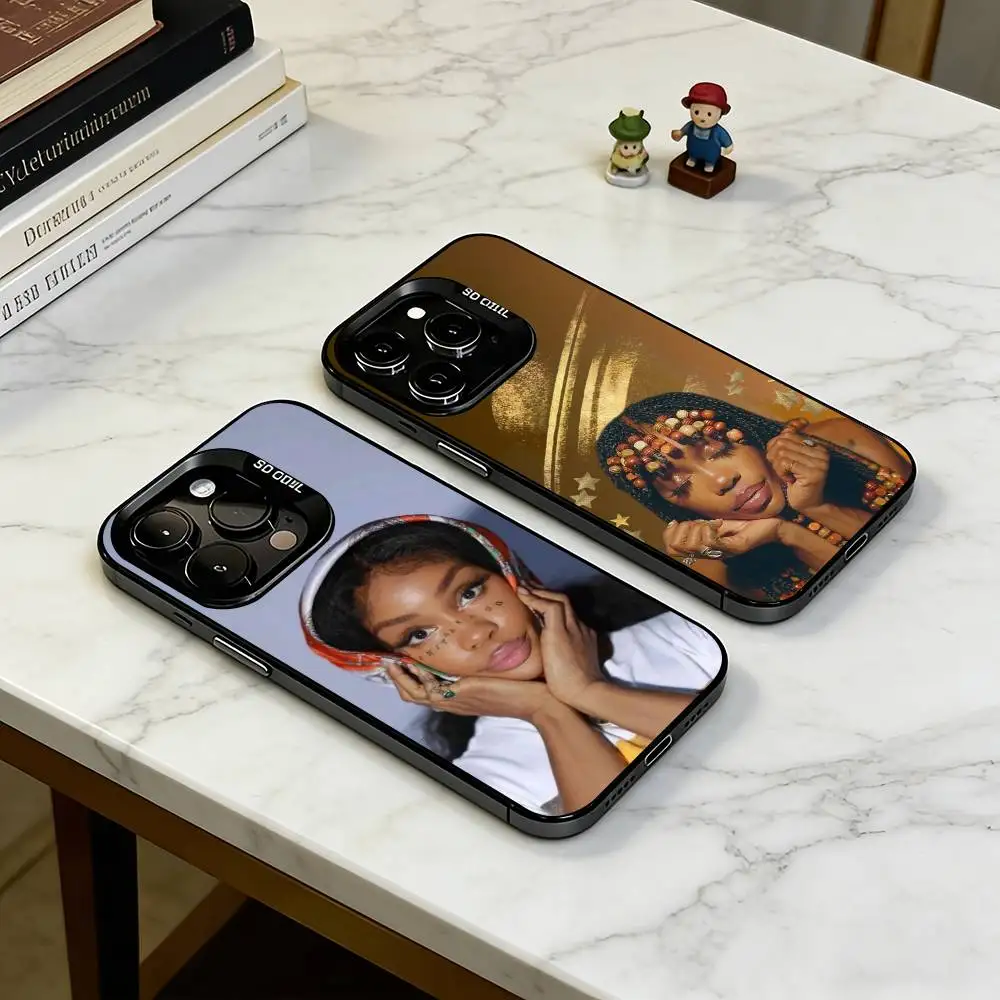 

S-Singer SZA Phone Case For iPhone 17,16,15,14,13,12,11 Plus,Pro Max,XS,Colorful Silver Black Cover