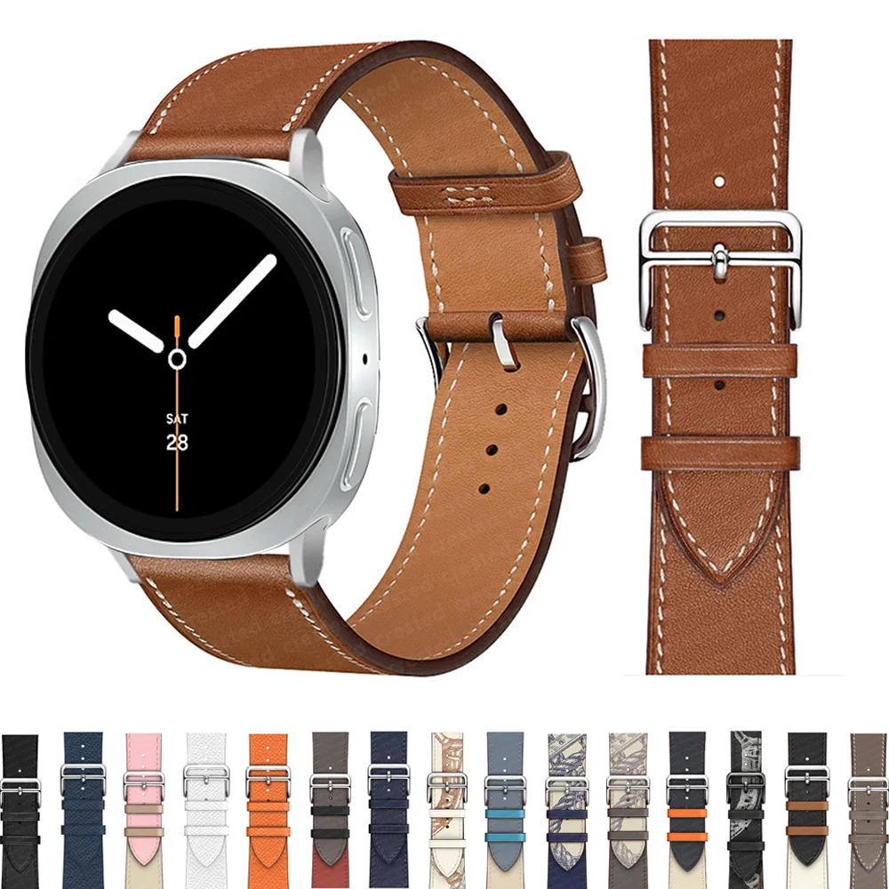Exquisite leather band For Samsung Galaxy Watch 8 strap 40mm 44mm metal buckle Bracelet correa Galaxy Watch 8 classic 46mm bands