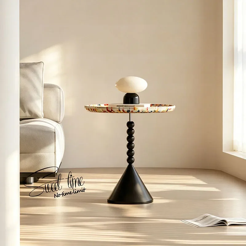 *z#  Rainbow Light Luxury Dopamine Side Tables Nordic Classical Living Room Art Corner Table Balcony Small Coffee Table Gifts