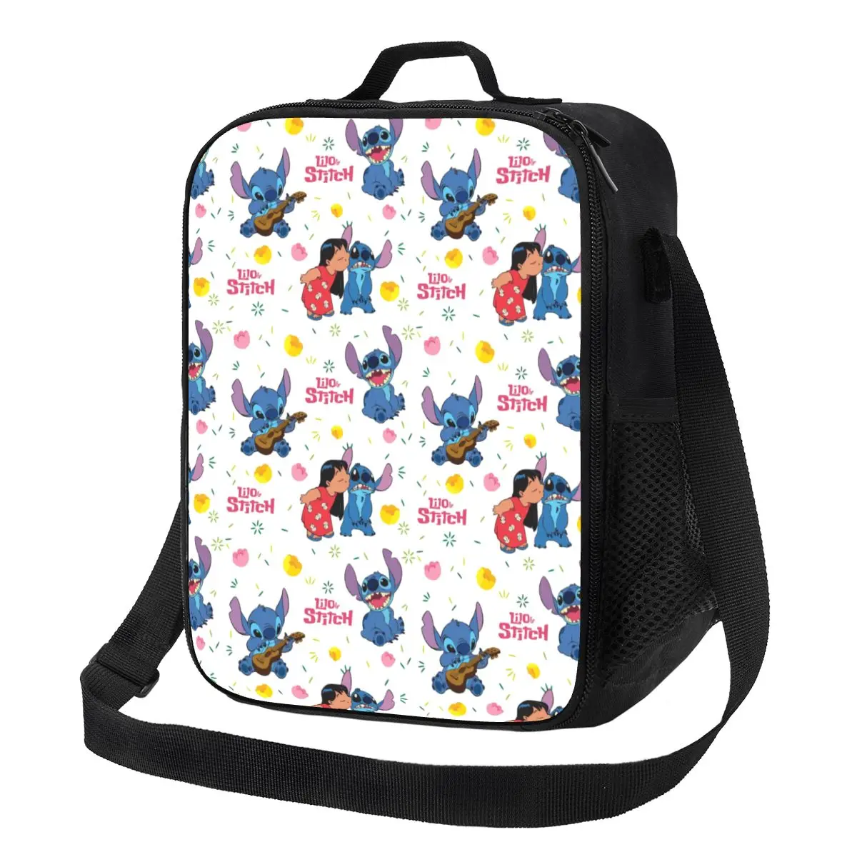 Custom Cartoon Lilo Stitch Insulated Lunch Bags for School Office Cute Cartoon Waterproof Thermal Cooler Lunch Box Women Kids