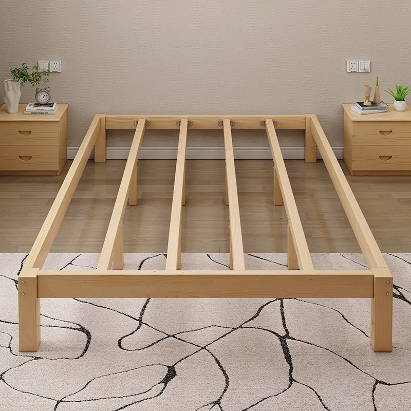 Minimalist Aesthetic Double Bed Frames Queen Size Master Twin King Bed Frames Luxury Wood Cama Box Casal Bedroom Furniture