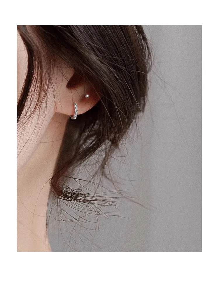 

925 Sterling Silver Round Gold Earrings For Women Trendy Earring Jewelry Prevent Allergy Party Accessories Gift