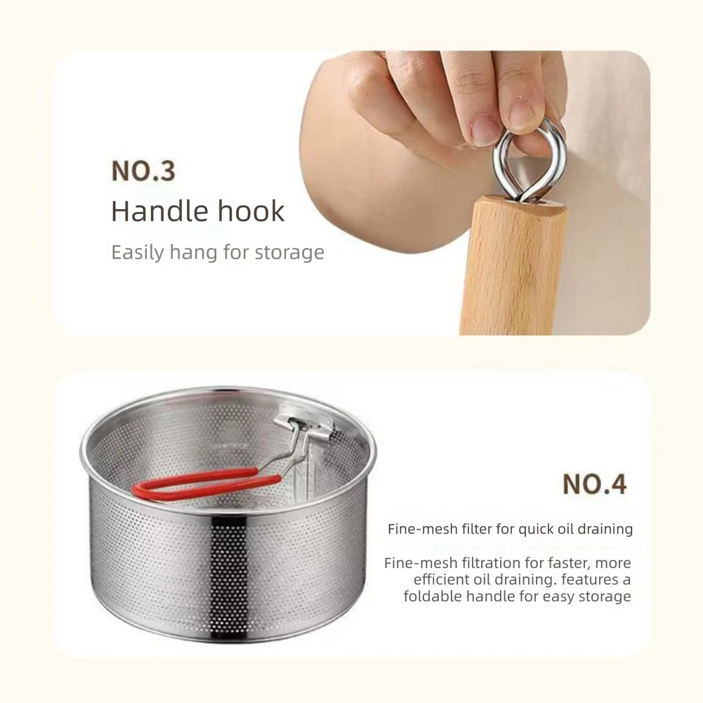 1 Set Multifunctional Stainless Steel Fryer Pot With Basket & Lid Food Cooking Pot For Frying Food Kitchen Cooking Oil Fryer view 4