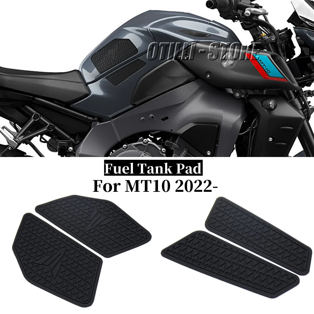 

Для Yamaha MT10 MT-10 mt10 mt 10 2022 2023 мотоциклетная резиновая накладка на бак, противоскользящая наклейка на масляный бак, водонепроницаемая защитная наклейка