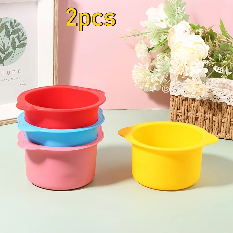 [Wax Warmer Bowl] 2pcs Heat-resisting Wax Warmer Replacement Silicone Bowls | Non-Stick Hair Removal Wax with Stirring