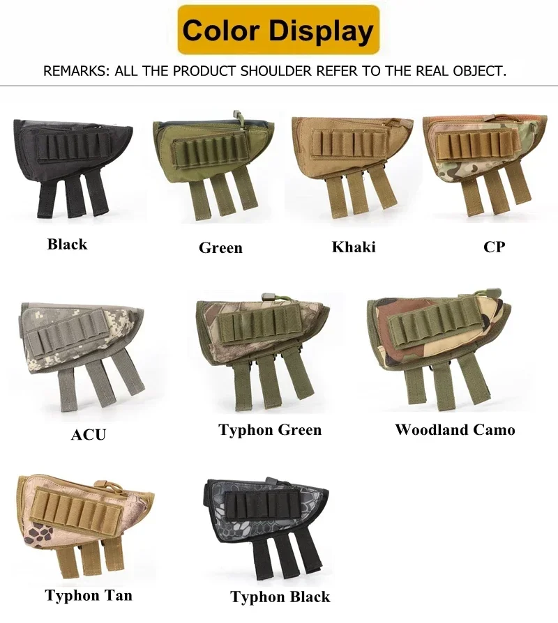 Tactical Stock Shotgun Rifle Shell Holder Ammo Cartridge Holder Bag Shotgun Stock Ammo Holder Molle Pouch Magazine Pouch view 6